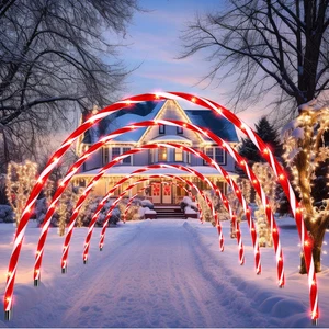 Arco de luz LED de caramelo de Navidad de 10 pies decoración de arcos al aire libre con intermitente  - Imagen 1 de 7