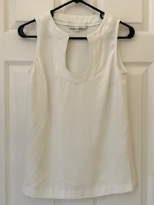 Trina Turk Tank Shirt Damen Creme Elfenbein Ärmellos Top Bluse Gr. XSmall - Bild 1 von 11