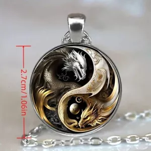 Kette mit Drachen Anhänger rund - Bild 1 von 2