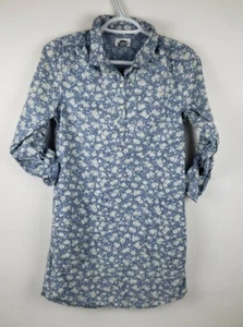 Old Navy Dress Bunch Sleeve Knee Length Blue With White Flowers Girls Size XL - Picture 1 of 13