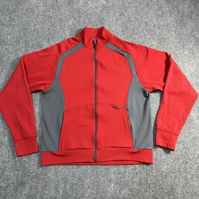 Sugoi 夹克男式大号红色涤纶全拉链罗纹下摆袖口跑步骑行 — 第 1/4 张图片
