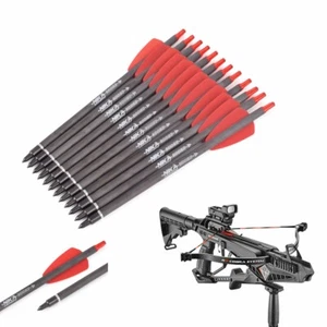 12PCS 7.5inch Carbon Crossbow Bolts Arrow 2"Vanes Archery for COBRA SYSTEM R9 RX - Picture 1 of 11