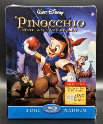 PINOCCHIO Blu-ray + DVD STEELBOOK 70th Anniversary Edition [BRAND NEW SEALED] - Image 1 of 2