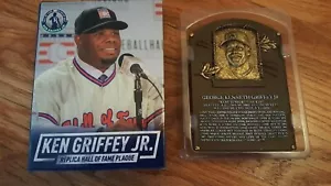 Placa de bronce Ken Griffey JR SALÓN DE LA FAMA réplica Seattle Mariner SGA 8/6/16 - Imagen 1 de 3