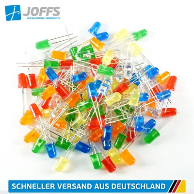 120 Stück 3mm oder 5mm LED Set (Leuchtdiode Rund) Grün/Blau/Rot/Orange/Gelb/Weiß - Bild 1 von 3