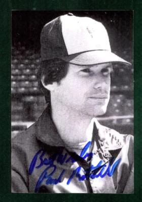 #0558, 4" x 6" Photo Card, Signed-Autographed, Paul Mitchell, Milwaukee Brewers - Image 1 of 2