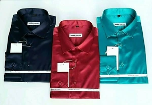 HERREN SATIN FORMELL FREIZEIT HOCHZEIT PARTY KLEID LANGARM HEMD AB 15,99 (422) - Bild 1 von 11