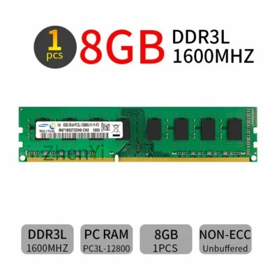 8GB 4GB DDR3L 1600MHz  PC3L-12800U 1.35V DIMM Desktop Memory RAM Samsung LOT BT - Image 1 of 4