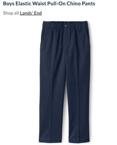 Lands End Black school pants 8 regular Classic Fit With Elastic Waist. - Picture 1 of 1