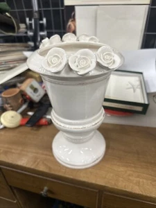 Nantucket weiße Rose Blumenvase 9 Zoll - Bild 1 von 1