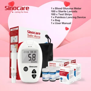 UK-compatible Sinocare Glucose Monitor Kit, meter strips, easy blood sugar check - Picture 1 of 11