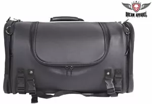 Medium Size Motorcycle PVC Sissy Bar Trunk Bag W/ Reflective Stripe Waterproof - Picture 1 of 12