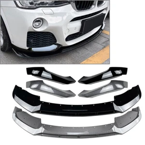 Front Bumper Lip Spoiler Splitter Kit For BMW X3 F25 X4 F26 M Sport 2014-2018 - Picture 1 of 26