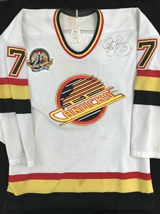 Maglietta da hockey Cliff Ronning firmata vintage Vancouver Canucks taglia media - Foto 1 di 3
