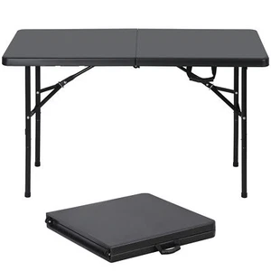 Portable 4 Ft Folding Table In/Outdoor Camping Party Picnic Dining Table Black - Picture 1 of 24