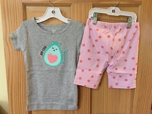 New Carter's Girls Avocado Cat Pajama Set Snug fit Shorts many sizes - Picture 1 of 1