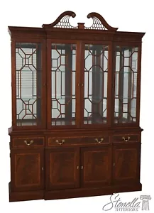 67227: STICKLEY 4 Door Mahogany Chippendale Style Breakfront China Cabinet - Picture 1 of 22