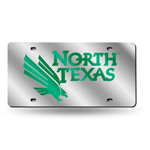 North Texas Mean Green Mirrored Laser Cut License Plate Laser Tag - Picture 1 of 6