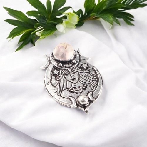 VETEMENTS "Ciondolo Gioielli Argento Sterling 925 Pietra Preziosa Ametrina Originale per Her1 63"