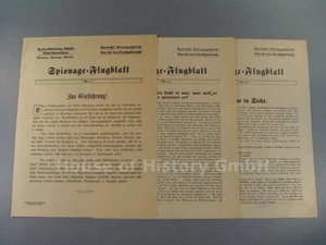 144556: 3 x Dreimal SPIONAGE-FLUGBLATT, Armee-Abteilung Scheffer Spionage-Abwehr - Bild 1 von 8