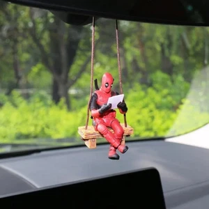 New Swing Deadpool Car Ornament Decoration Mirror Pendant Car Accessories Toys - Picture 1 of 6