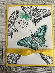 Card Set Of 4 Stampin Up Any Occasion Handmade Cards  Yellow Flowers - Picture 1 of 4