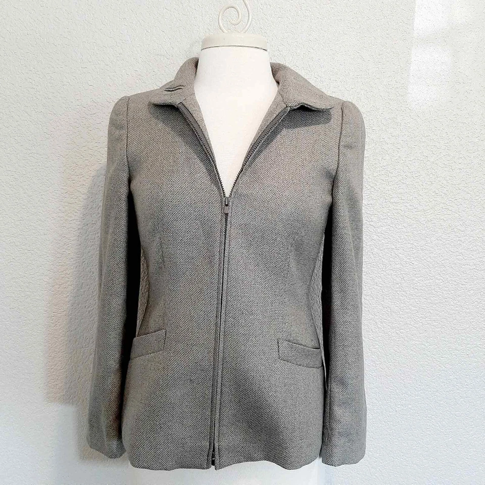 Blazer para mujer Armani Collezioni tweed cremallera talla 4 Foto 1 de 4