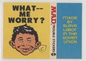 1983 Fleer Mad Stickers Trouble What--Me Worry? Small (Ad Back) #WHMW.1 00ah