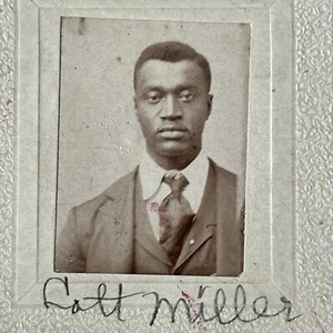 Antique Photograph On Board Handsome Black African American Man ID Colt Miller - Picture 1 of 6