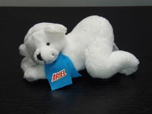 ARIEL - Sammeln - Bär Eisbär - Plüsch Figur mit Schal - weiß 12 cm lang - neu - Bild 1 von 4