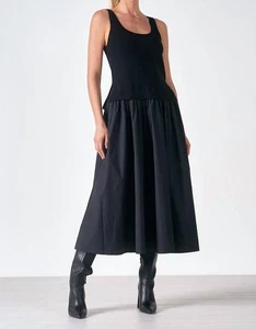 Elan Midi Woven & Knit Dress Size L - Picture 1 of 2