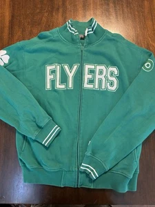 Old Time Hockey Philadelphia Flyers Zip Up SweatShirt Mens XL Green St Patrick’s - Imagen 1 de 6