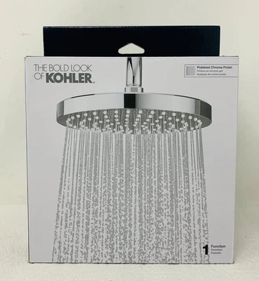 76464-G-CP Awaken 8 Inch Single-Function Rain SHOWERHEAD, 8" Fixed Round Rain... - Image 1 of 3