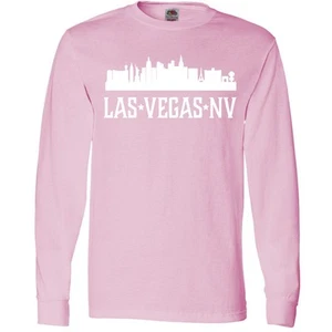 Inktastic Las Vegas Nevada Skyline NV Cities Long Sleeve T-Shirt Silhouette City - Picture 1 of 3