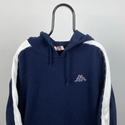 Sudadera con Capucha Kappa Vintage Para Hombre XXL Azul Logo Manga Cinta Sudadera Años 90 Retro Foto 1 de 4