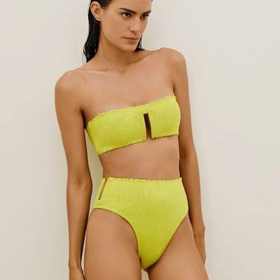 Pantalones de bikini Vix Paula Hermanny escala verde lima tiro alto LG NUEVOS CON ETIQUETAS Foto 1 de 4