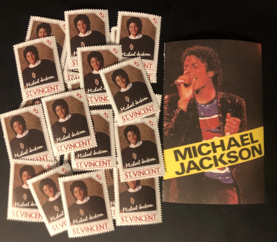 Postage Stamps For Crafting: St Vincent 1985 90c Michael Jackson Portrait 25 Pcs - Image 1 of 1