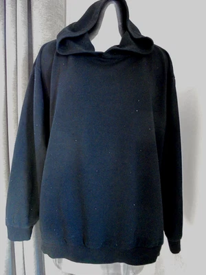 JERSEY CON CAPUCHA SEÑORA SIMPLE BE NEGRO CON TACHUELAS NEGRAS TALLA 28 UK Foto 1 de 3