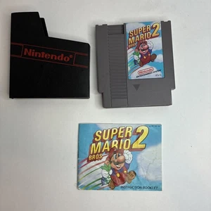 Super Mario Bros 2 (Nintendo NES, 1988) w Manual/OEM Sleeve Tested Working!! - Picture 1 of 7