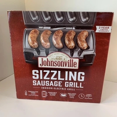 Johnsonville Sizzling Sausage Grill Indoor Electric Grill BTG-0498 New in Box - Image 1 of 4