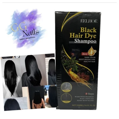 Champú tinte para cabello negro, marrón oscuro instantáneo 3 en 1 + 100% cobertura gris NUEVO SELLADO Foto 1 de 4