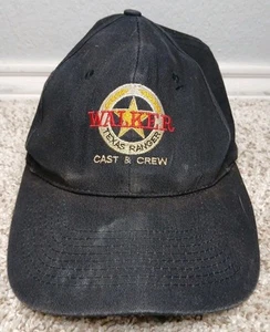 Vintage Walker Texas Ranger Cast And Crew Black Cap Hat Snapback Royal KC  - Picture 1 of 6