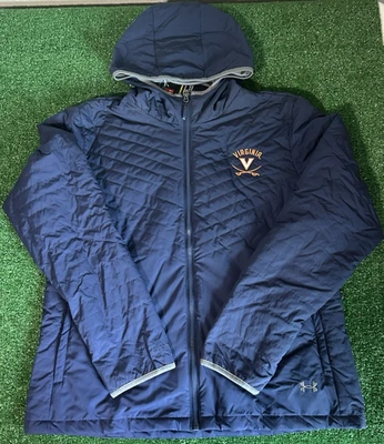Virginia Cavaliers Under Armour Puffer Jacket Womens 2XL (Fitted) Storm Navy New - Image 1 of 4