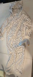 Cat and Jack Pajamas Size 8 M One Piece Hooded Gray White Animal New with Tags - Picture 1 of 5