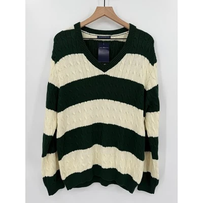 Suéter Brandy Melville Mujer Talla Única Verde Rayas Tejido con Cable Grueso NUEVO Foto 1 de 4