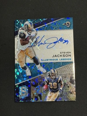 2019 Panini Spectra Illustrious Legend Auto Neon Blue Steven Jackson /50 - Image 1 of 2