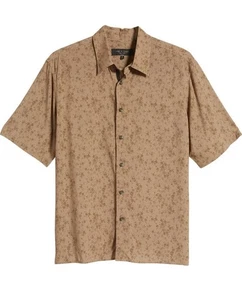 NWT $248 Rag & Bone Men's Dalton Floral Print SS Button Up Shirt Taupe Sz Small - Picture 1 of 5