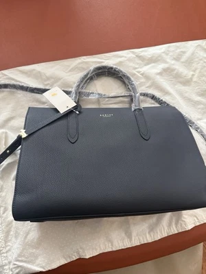 Radley London Denim Blue Arlington Court Leather Bag Never Used - image 1 of 4