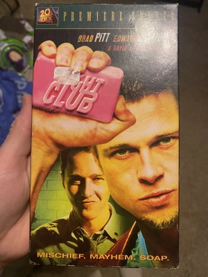 Fight Club (VHS, 2000) David Fincher Brad Pitt Edward Norton Blockbuster Rental - Image 1 of 3