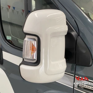 FIAT DUCATO / BOXER 2006 -2024 Mirror GUARDS SHIELDS Long Arm WHITE VC46FI0101W - Picture 1 of 7